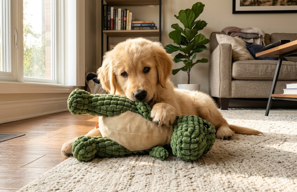 Dinosaur Plush Squeaky Dog Toy — Giant Interactive Stuffed Toy for Dogs of All Sizes