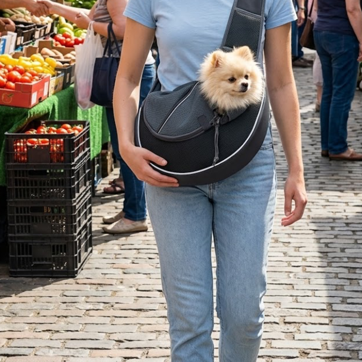 Pet Carrier Crossbody Bag — Portable Outdoor Shoulder Bag for Small Dogs and Cats