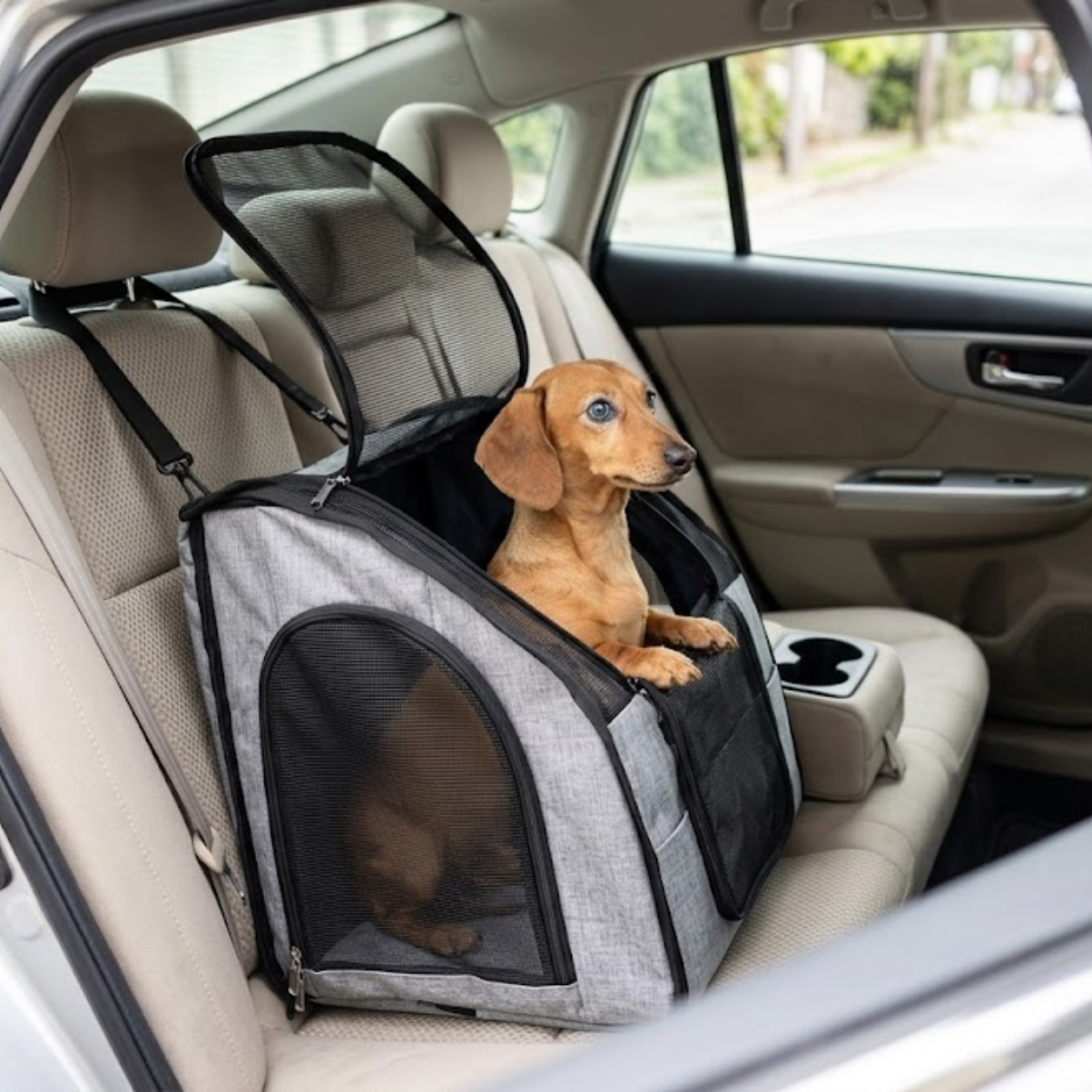Portable Dog Travel Carrier Crate — Foldable Car Nest for Dogs on the Go
