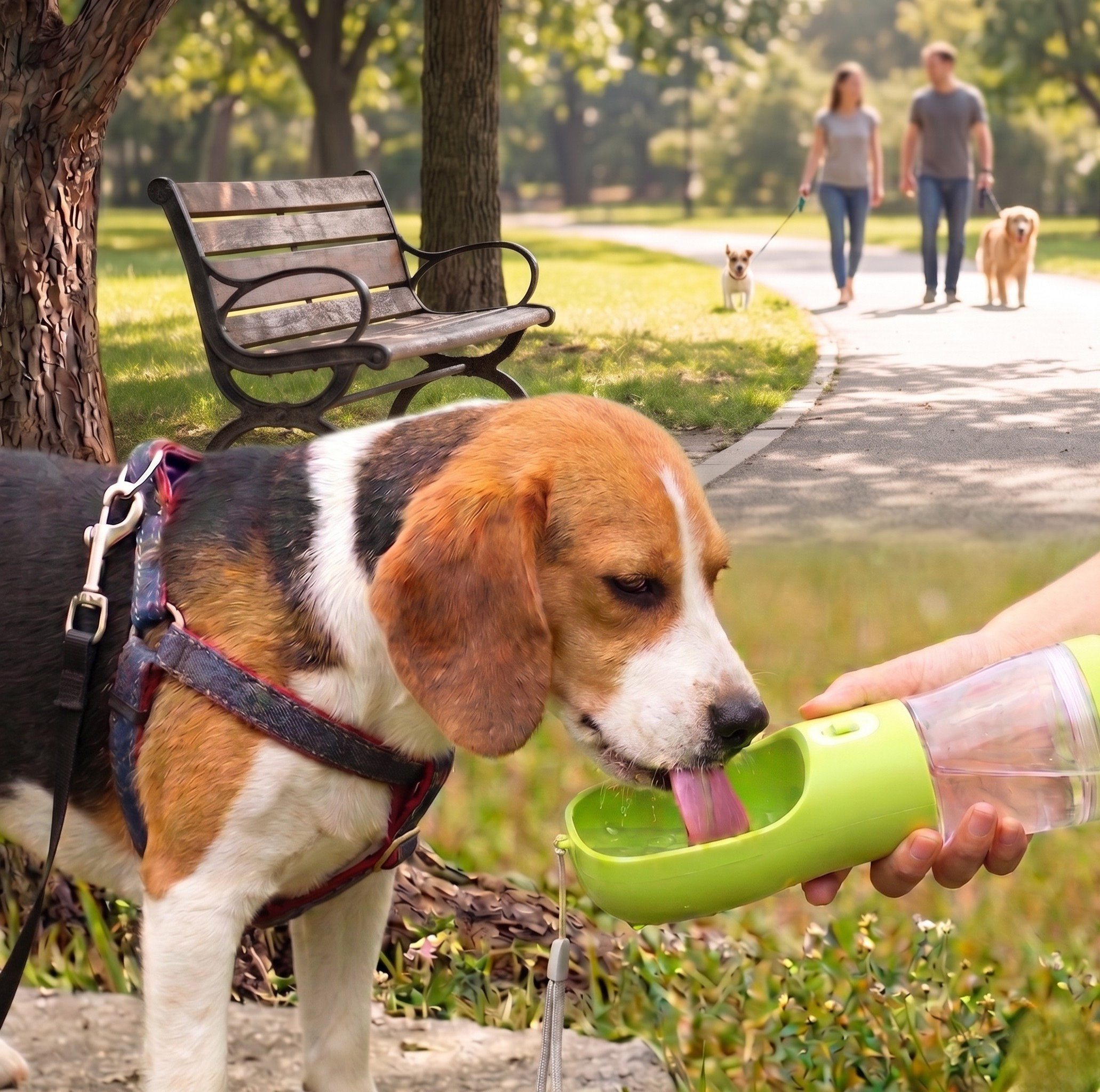 Portable Dog Water Bottle and Food Cup — 2-in-1 Travel Bowl for Dogs